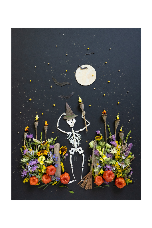 "Bones" Flower Print