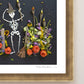 "Bones" Flower Print
