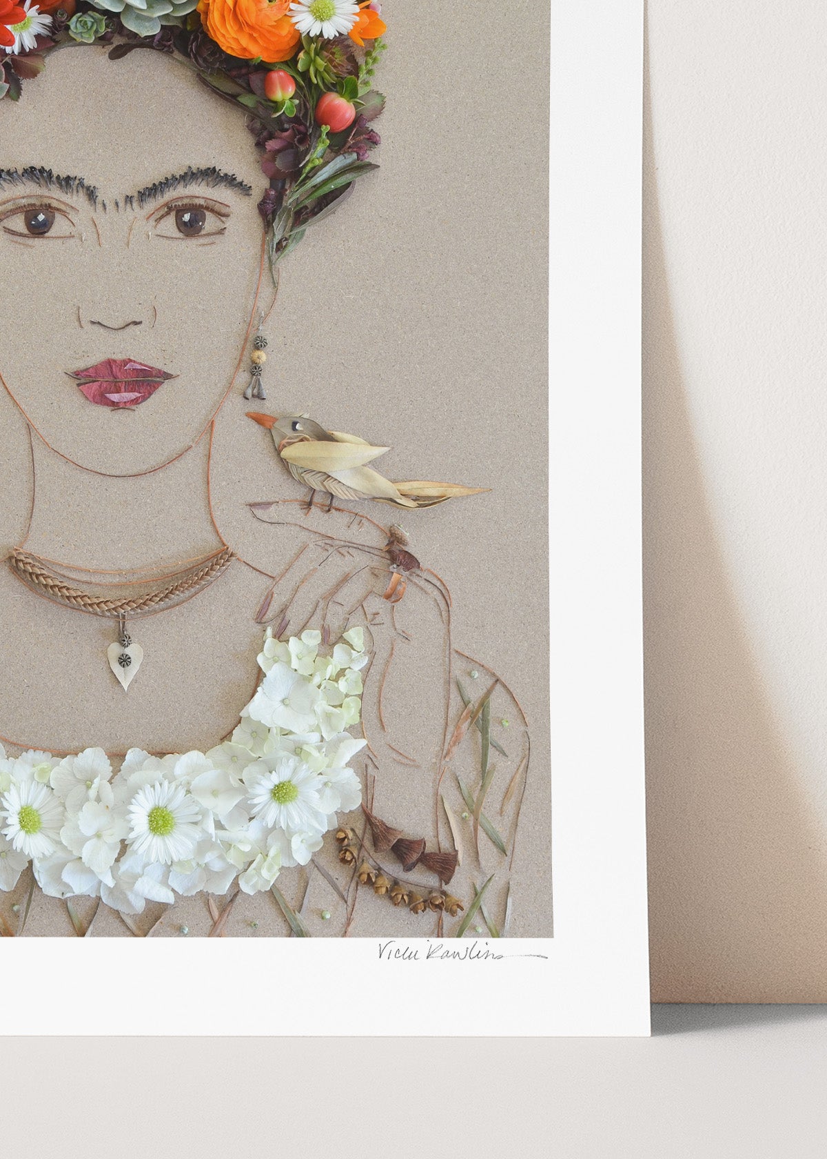 "Feathered Friends Frida" Flower Print