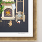 "Fireside Friends" Flower Print