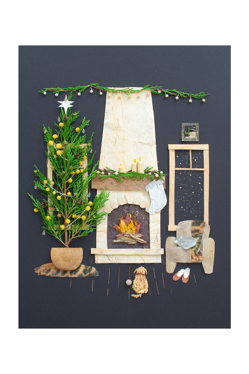 "Fireside Friends" Flower Print