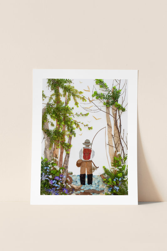 "Gone Fishin'" Flower Print
