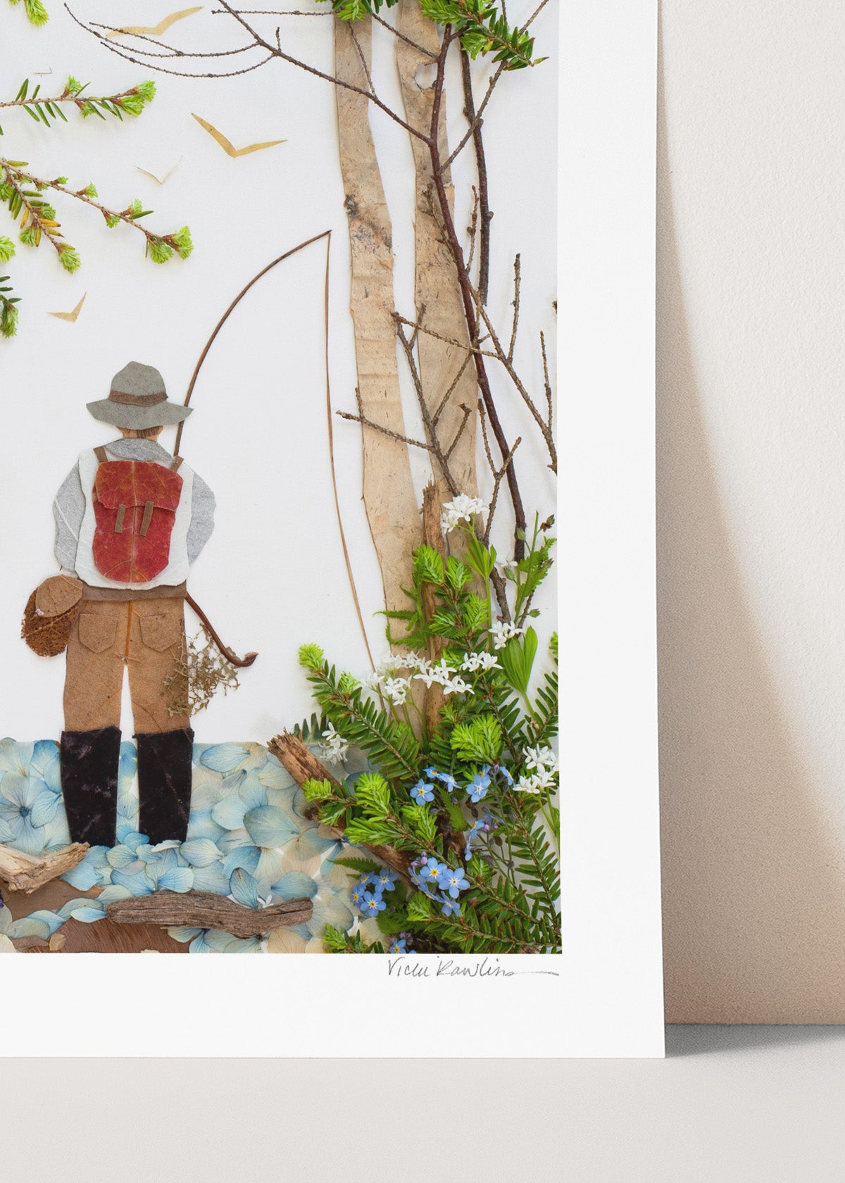 "Gone Fishin'" Flower Print