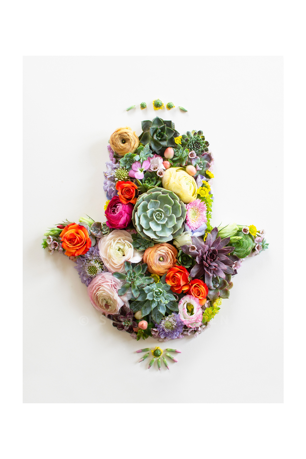 "Hamsa Hand" Flower Print (Unframed) - Sister Golden