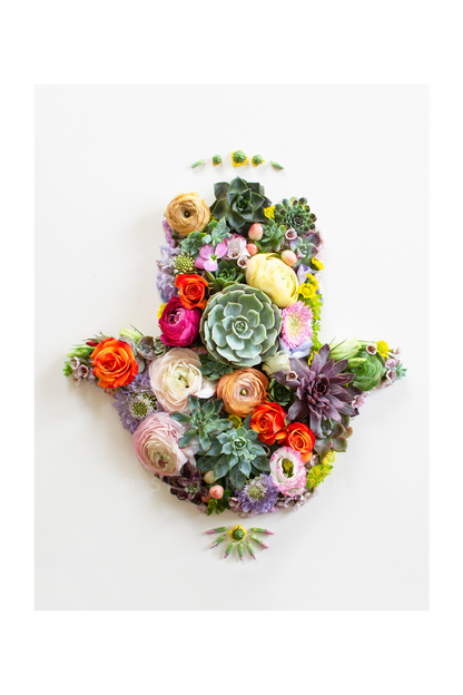 "Hamsa Hand" Flower Print (Unframed) - Sister Golden