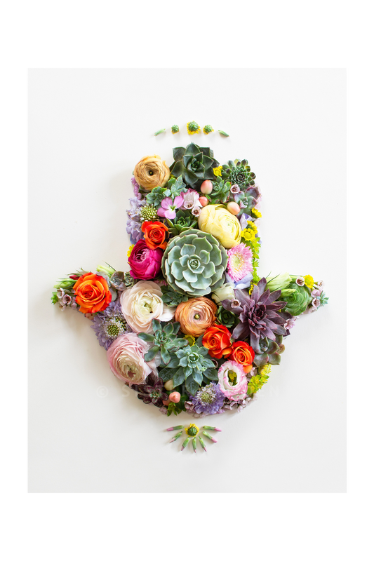 "Hamsa Hand" Flower Print (Unframed) - Sister Golden