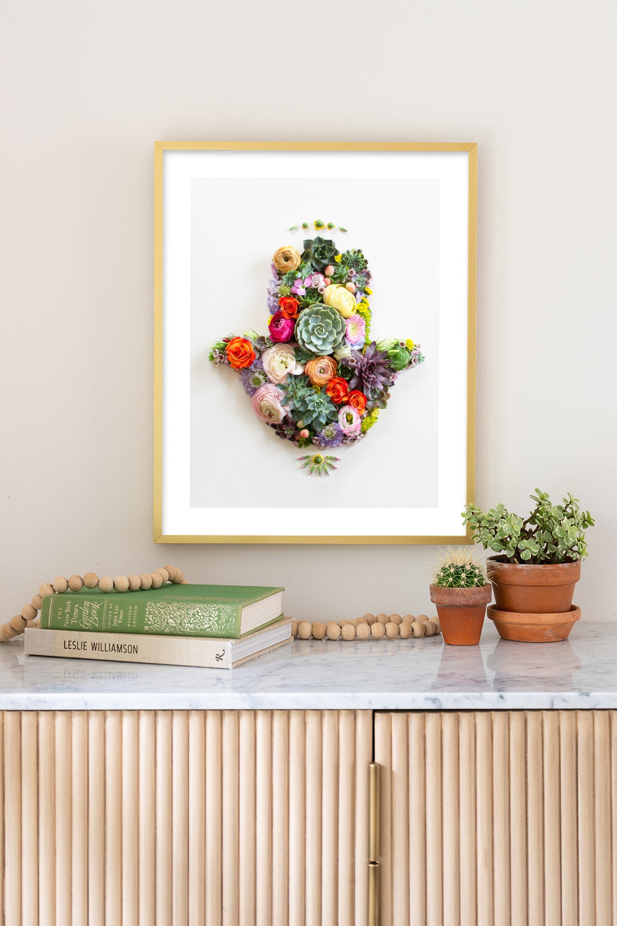 "Hamsa Hand" Flower Print (Unframed) - Sister Golden