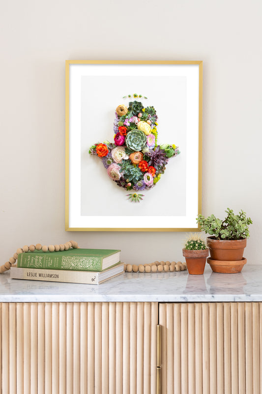 "Hamsa Hand" Flower Print (Unframed) - Sister Golden