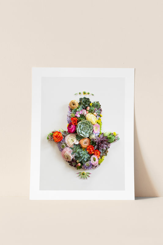 "Hamsa Hand" Flower Print (Unframed) - Sister Golden