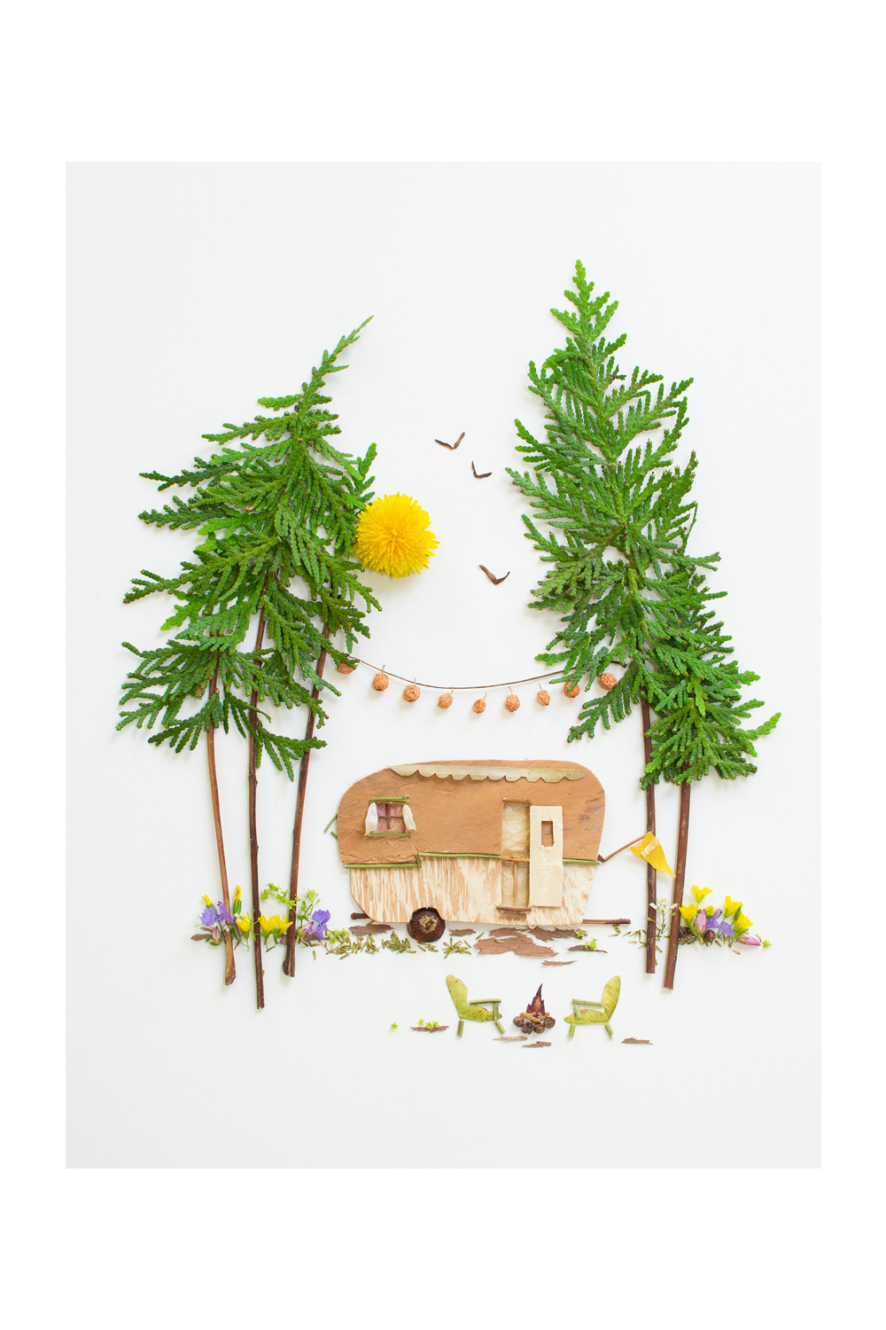 "Happy Camper" Flower Print