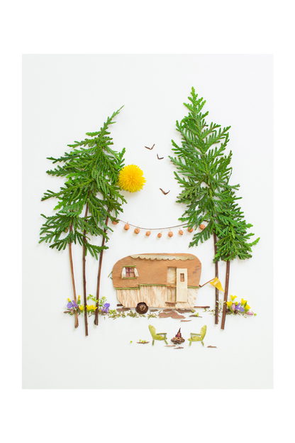"Happy Camper" Flower Print