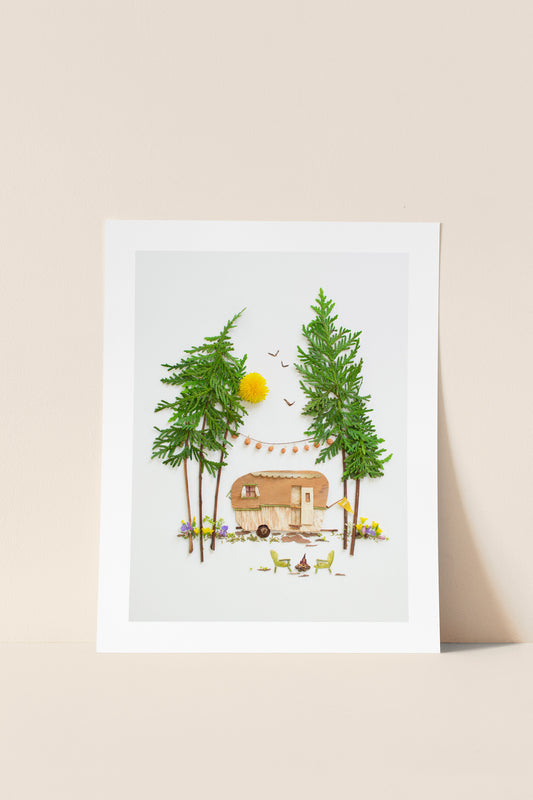 "Happy Camper" Flower Print