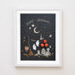 "Happy Halloween" Flower Print
