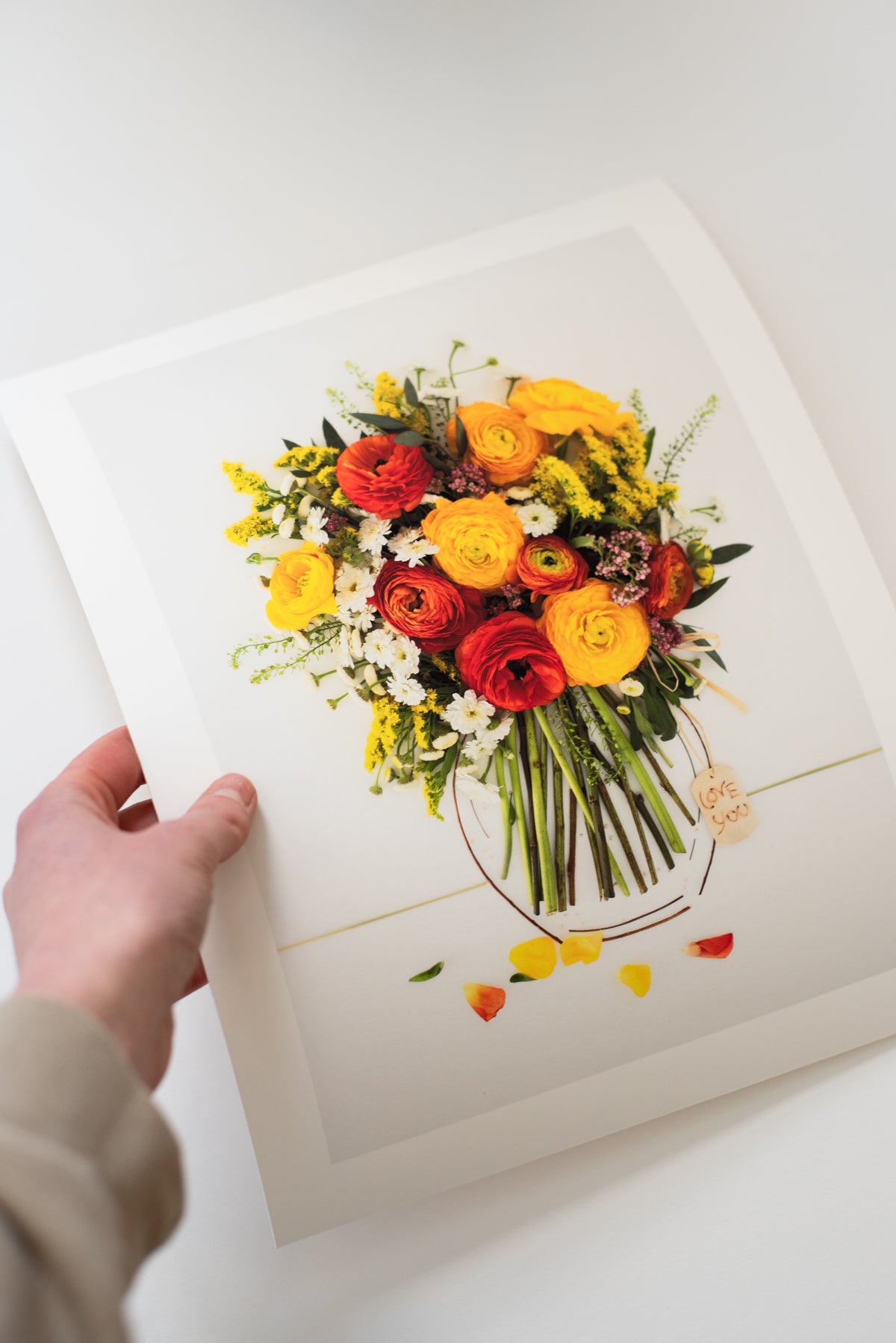 "Love You" Flower Print