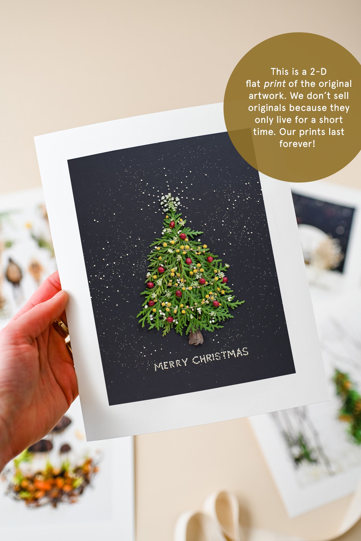"Merry Christmas" Flower Print