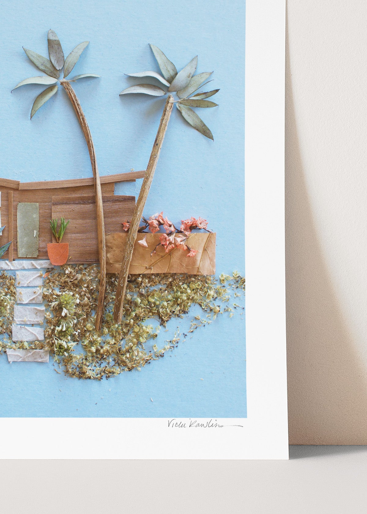 "Mid-Century Beach House" Flower Print
