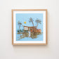 "Mid-Century Beach House" Flower Print