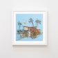"Mid-Century Beach House" Flower Print