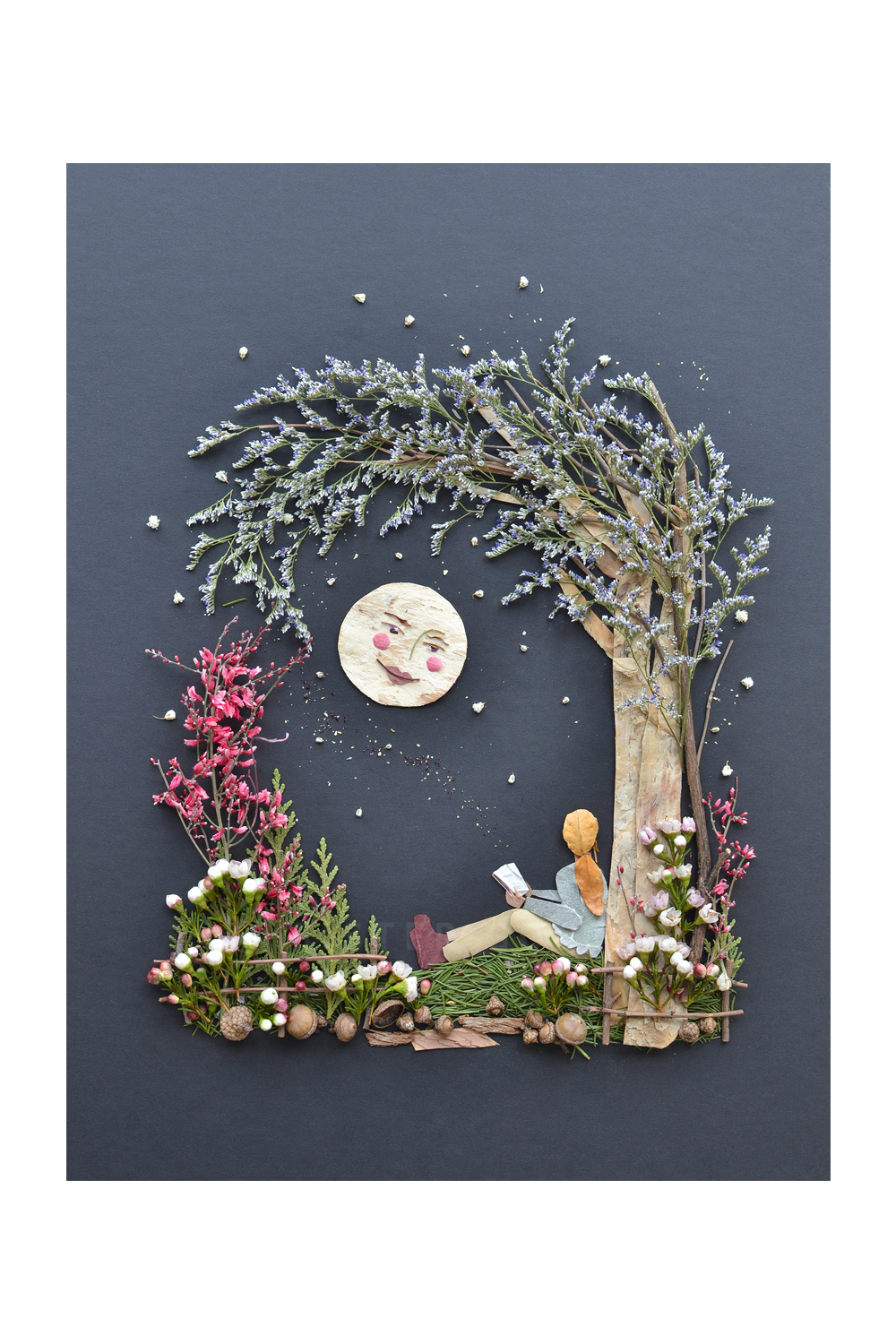 "The Moon & Me" Flower Print