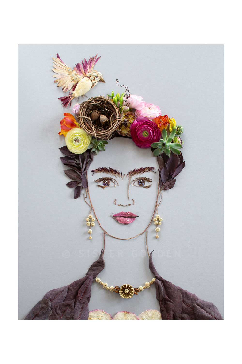 "Nesting Frida" Flower Print - Sister Golden