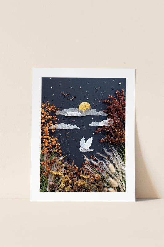 "Night Owl" Flower Print