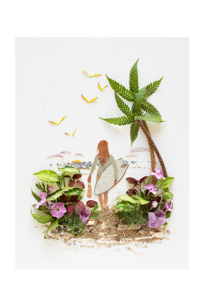 "Surf Like a Girl" Flower Print