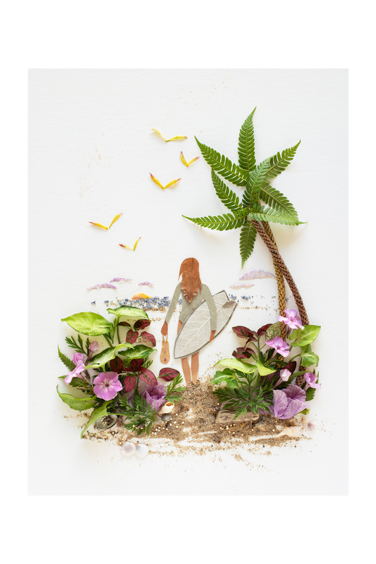 "Surf Like a Girl" Flower Print