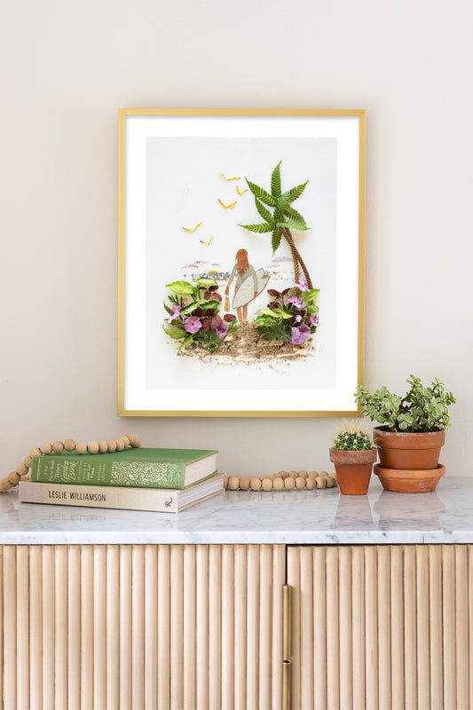 "Surf Like a Girl" Flower Print