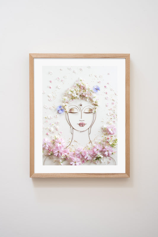 "Tranquility Buddha" Flower Print