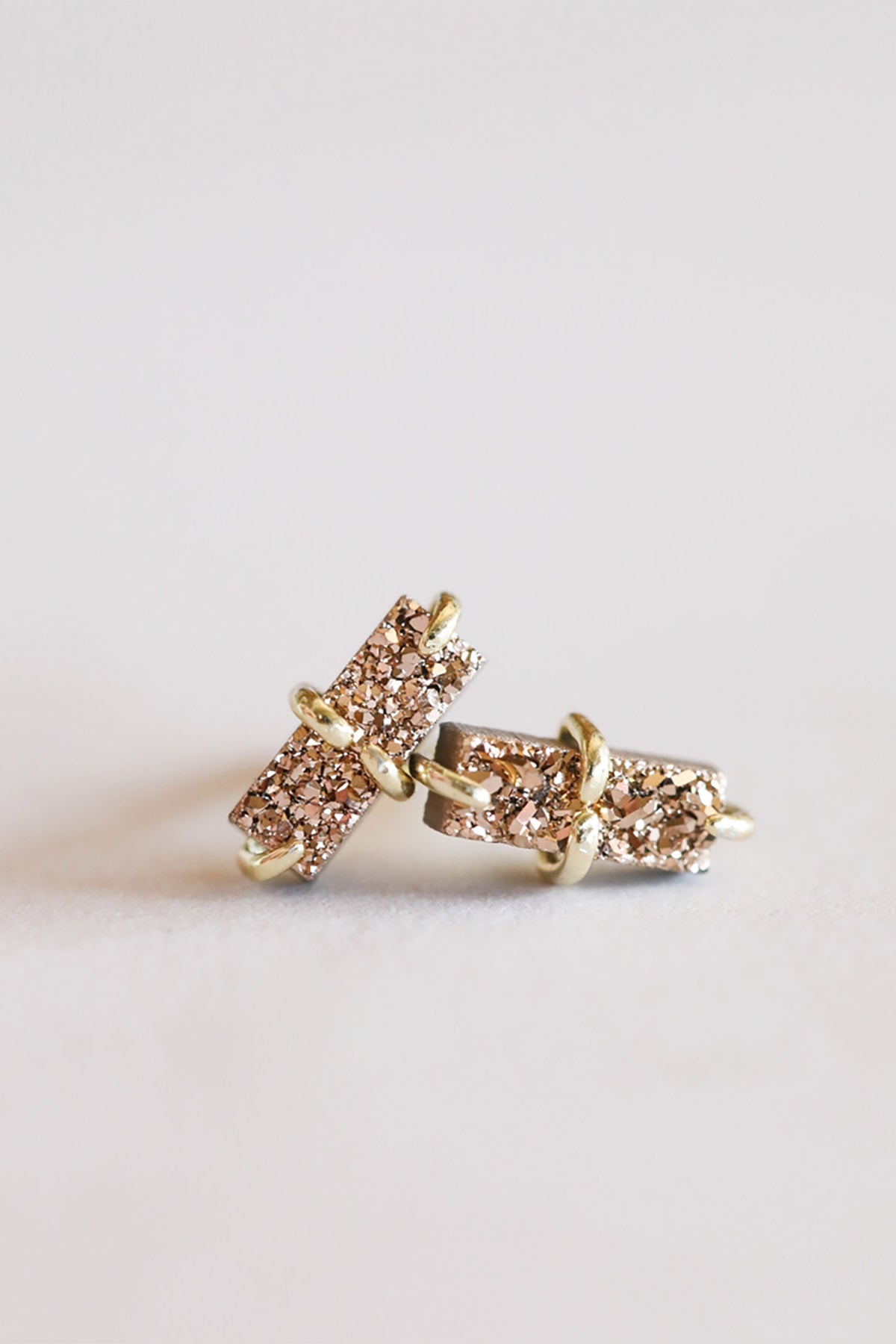 Bar Druzy Studs