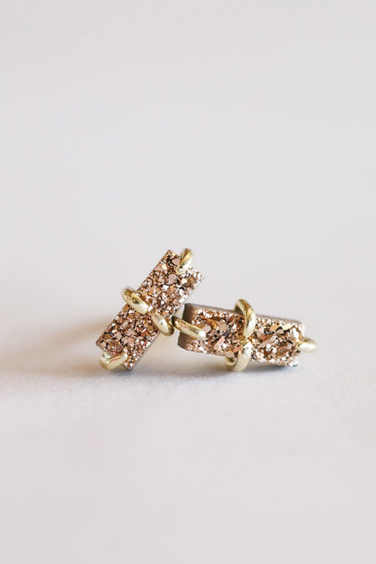 Bar Druzy Studs