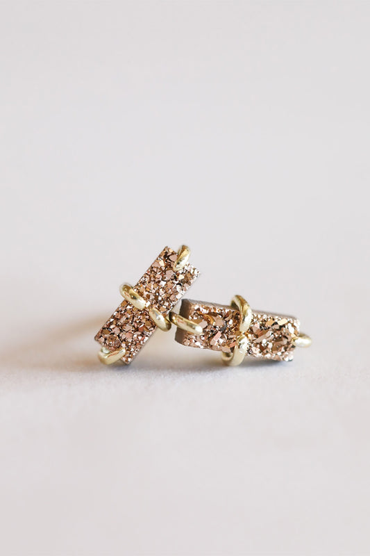 Bar Druzy Studs