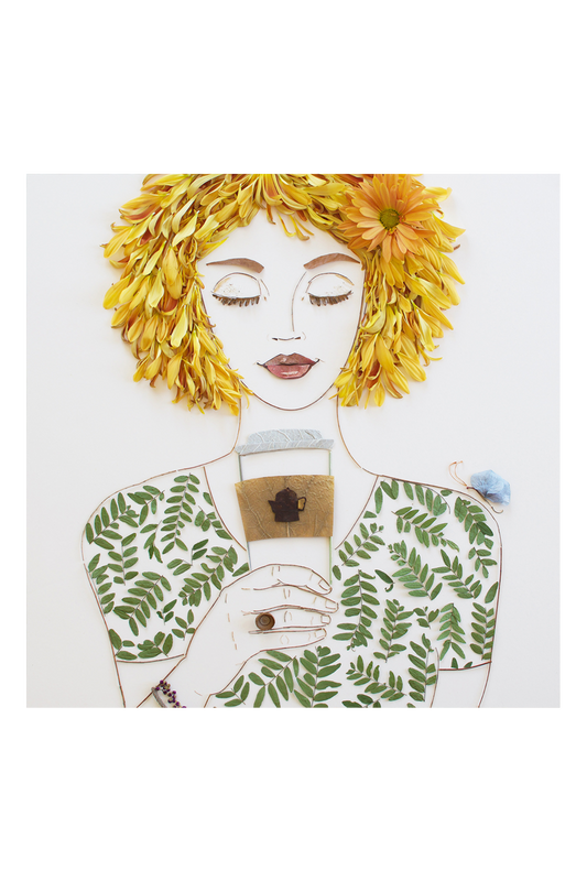 "But First, Coffee" Flower Print - Sister Golden