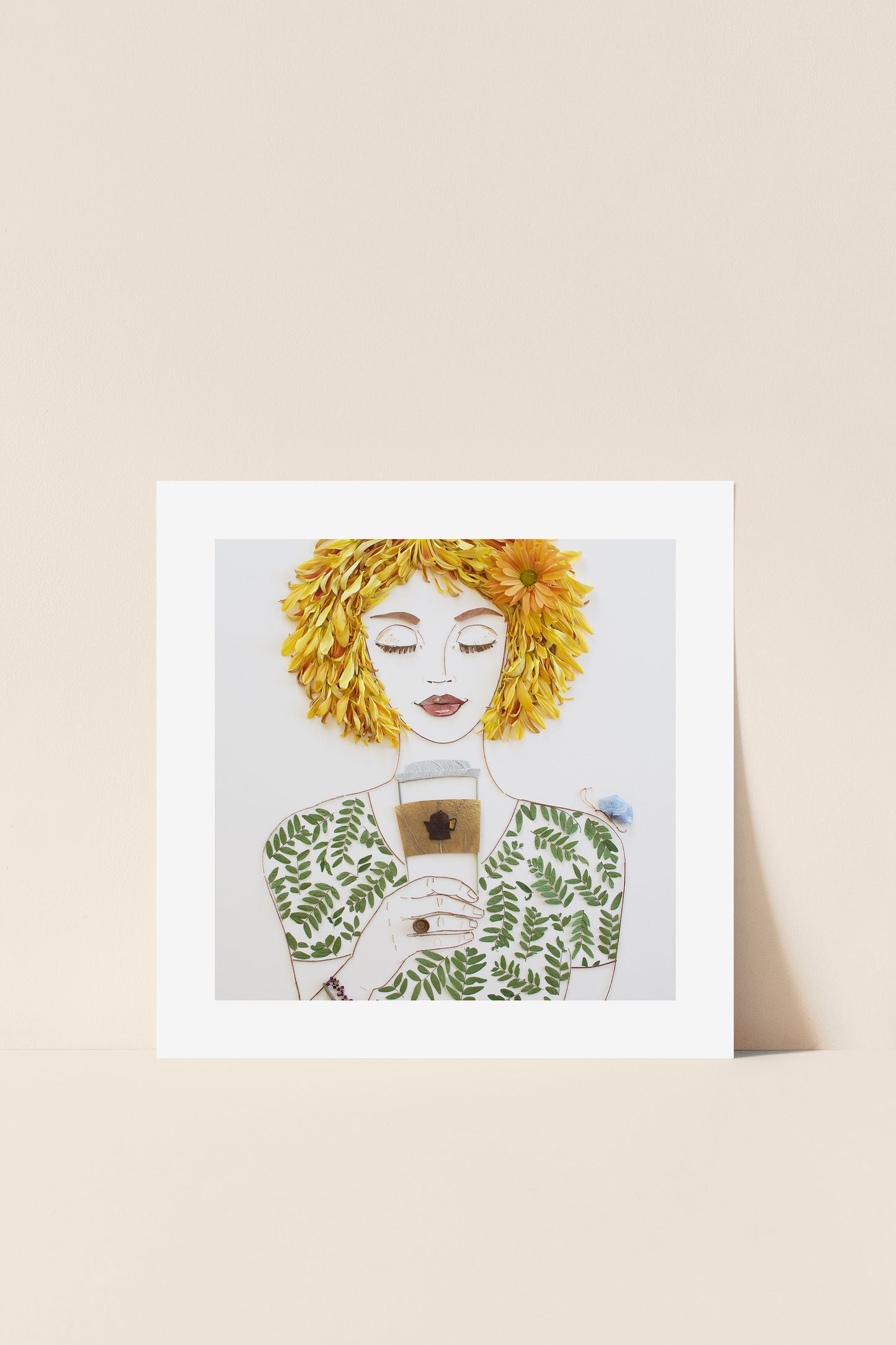 "But First, Coffee" Flower Print - Sister Golden