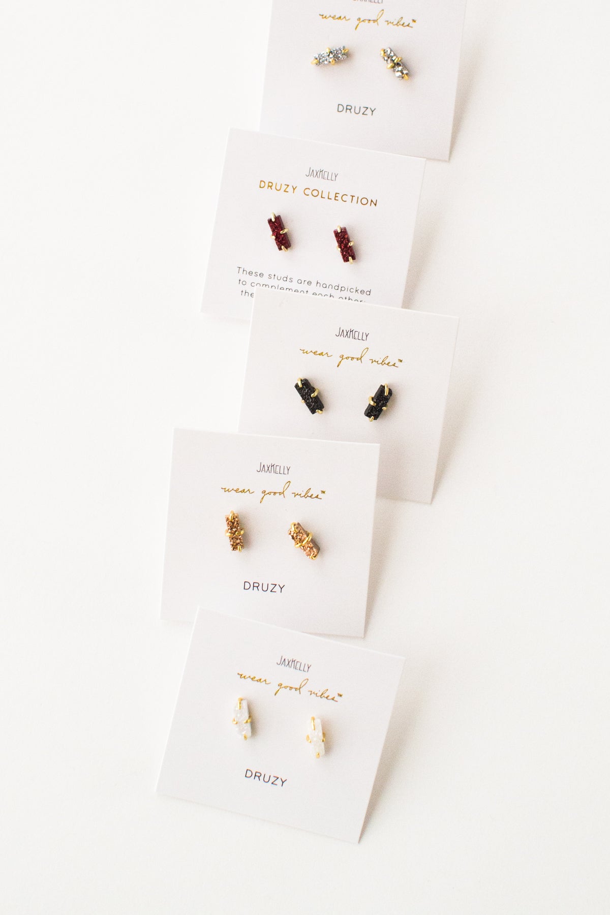 Bar Druzy Studs