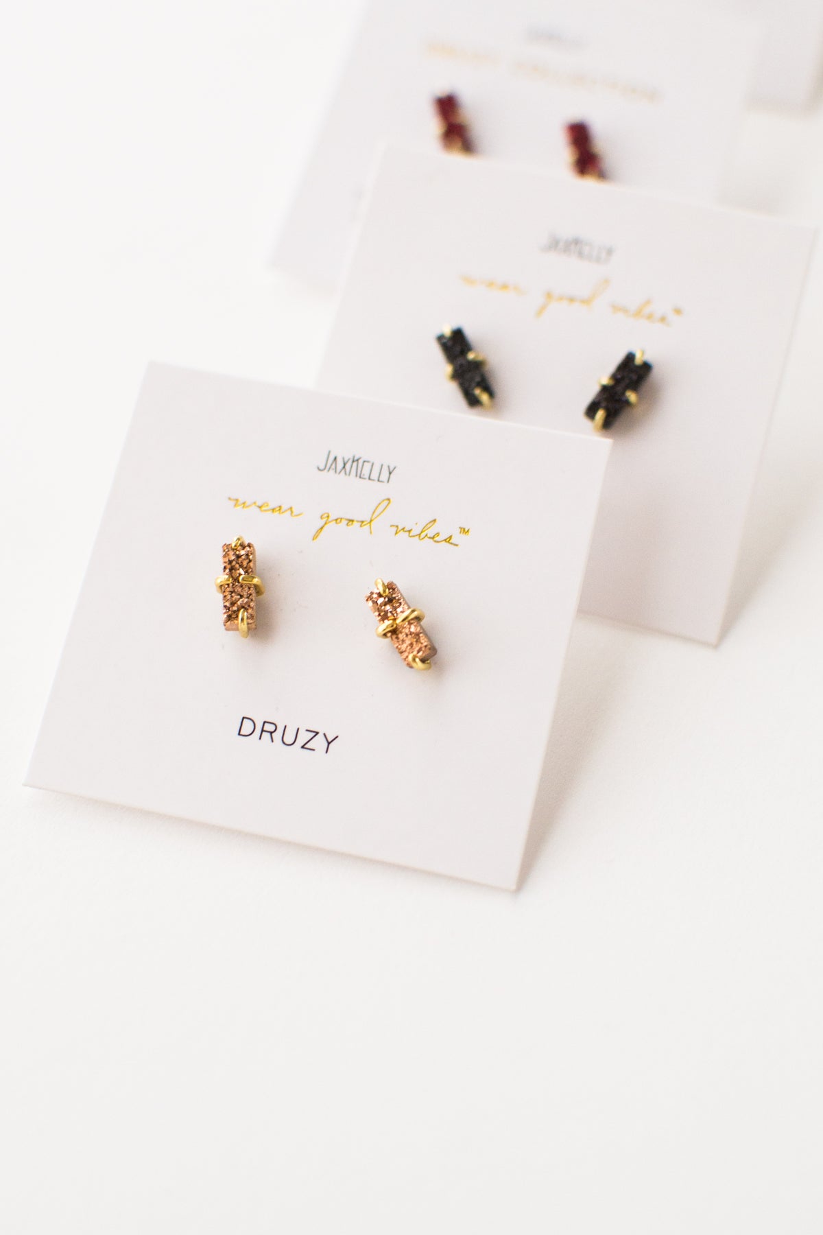 Bar Druzy Studs