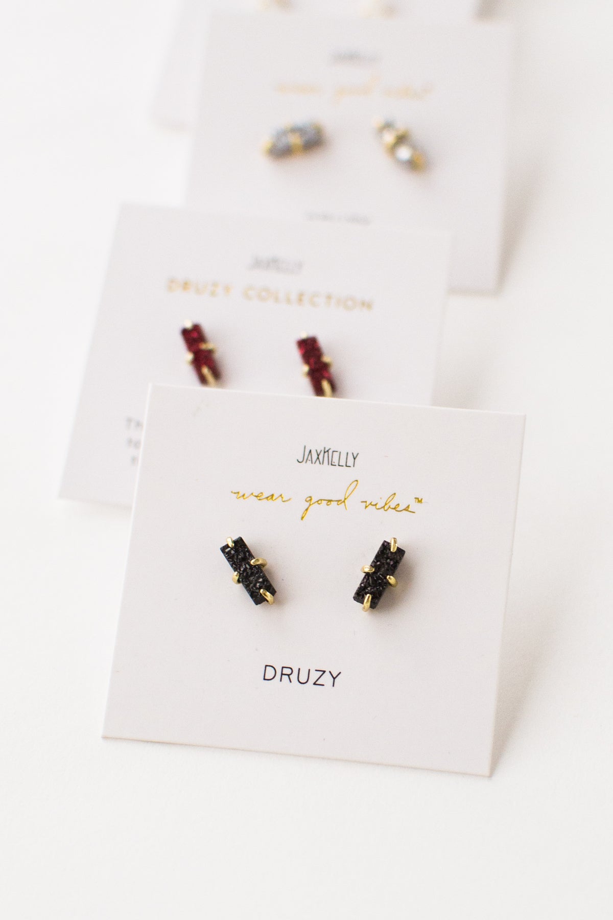 Bar Druzy Studs