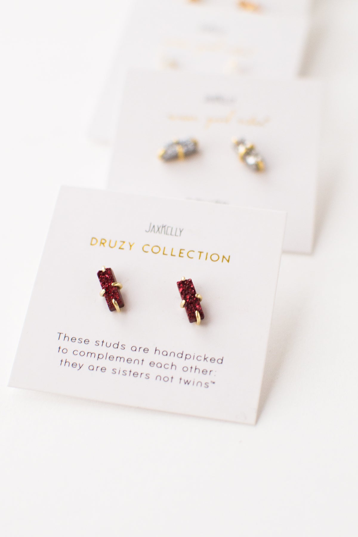 Bar Druzy Studs