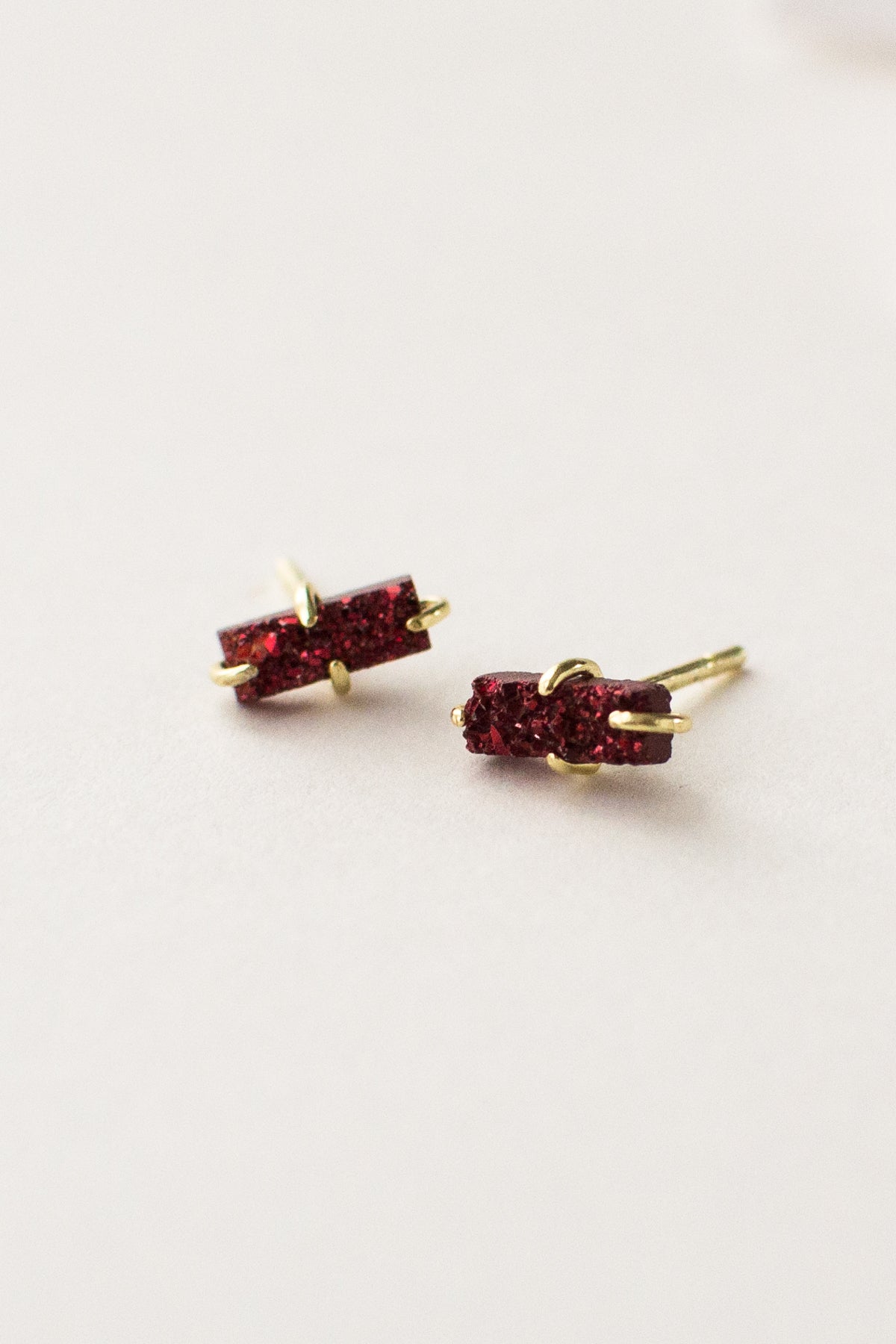 Bar Druzy Studs