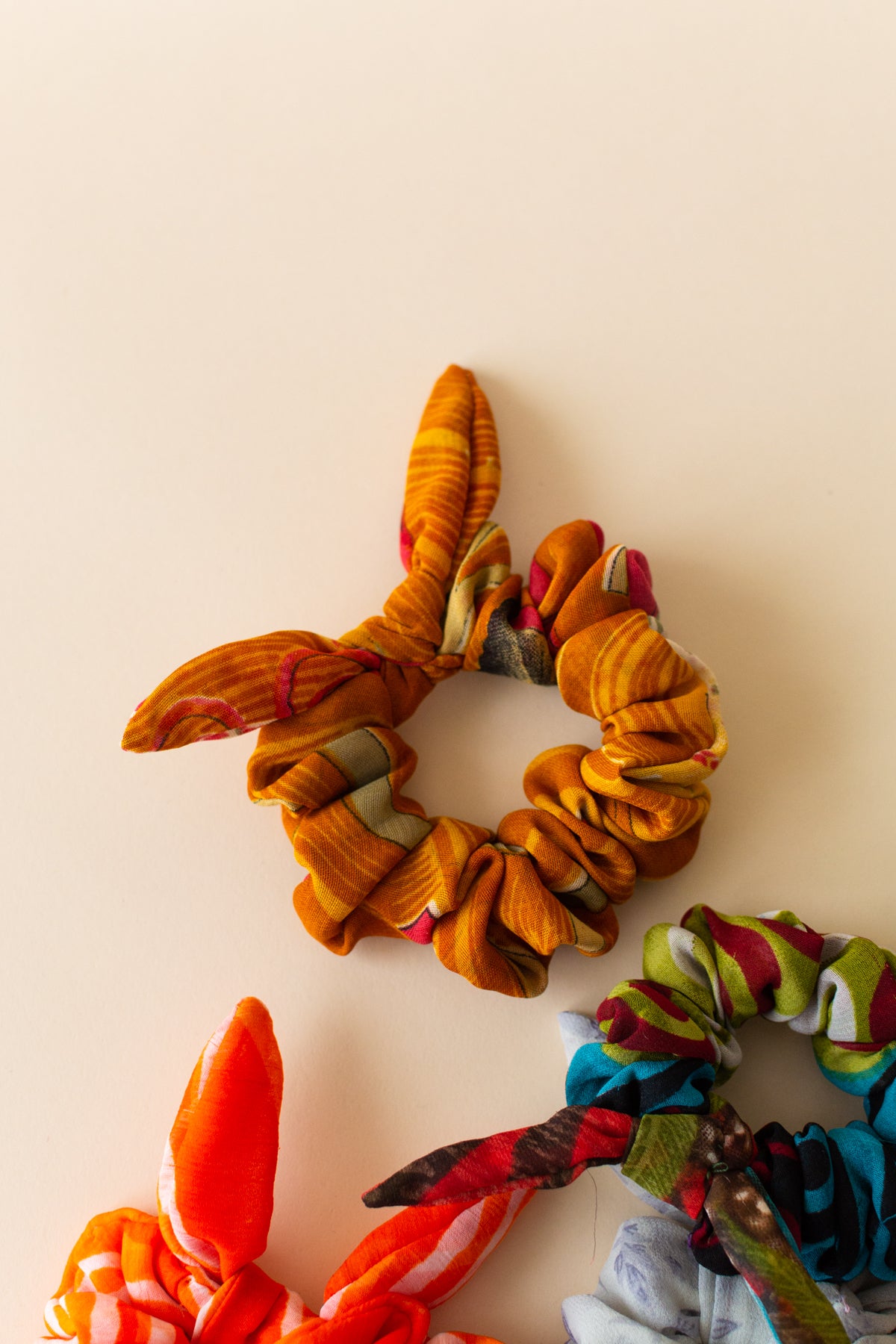 Upcycled Sari Scrunchie Set