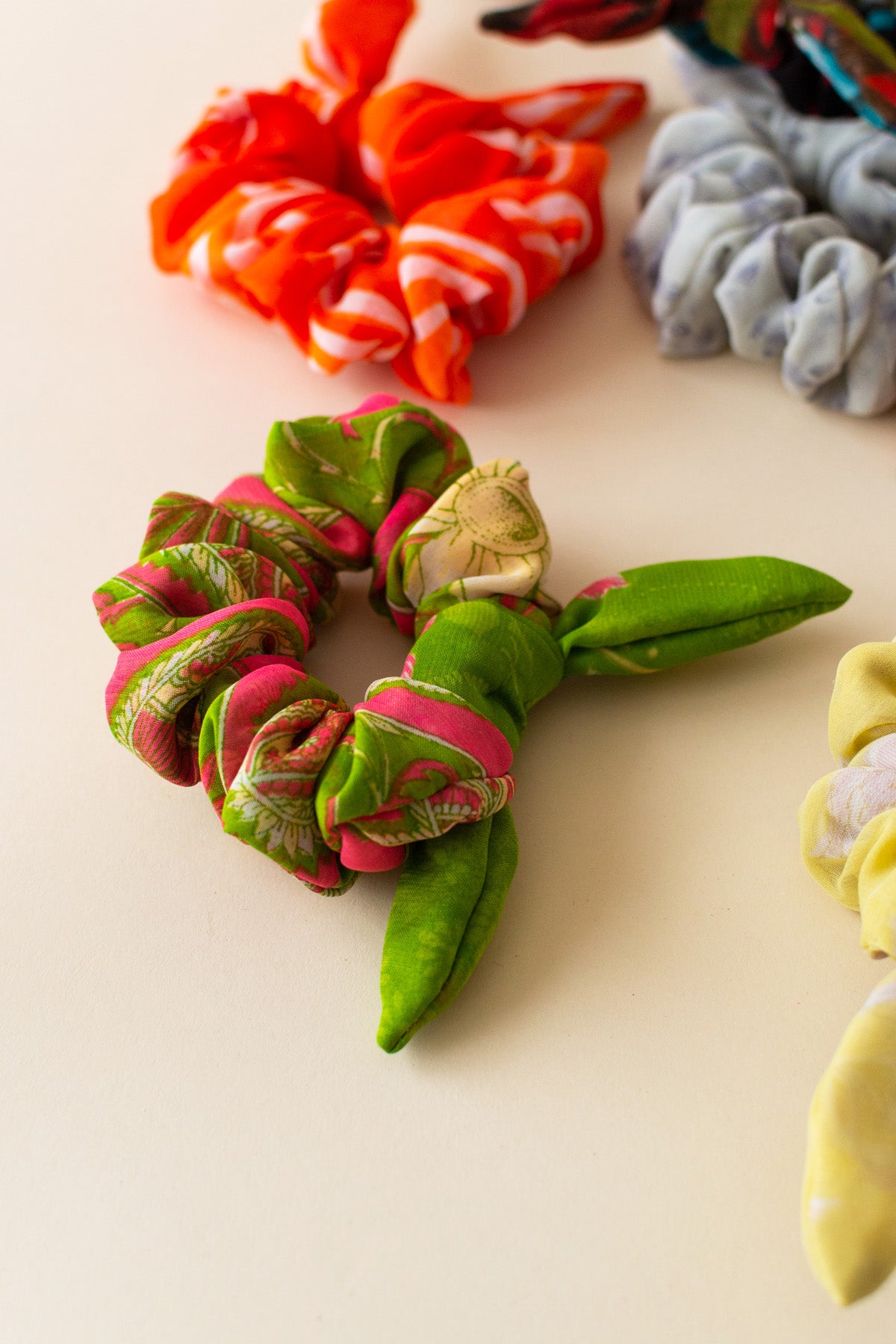 Upcycled Sari Scrunchie Set