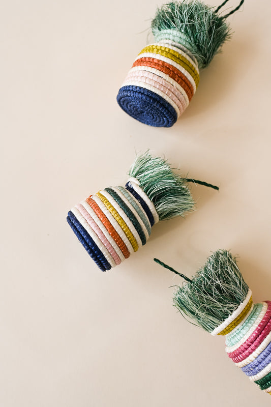 Striped Planter Basket Ornament