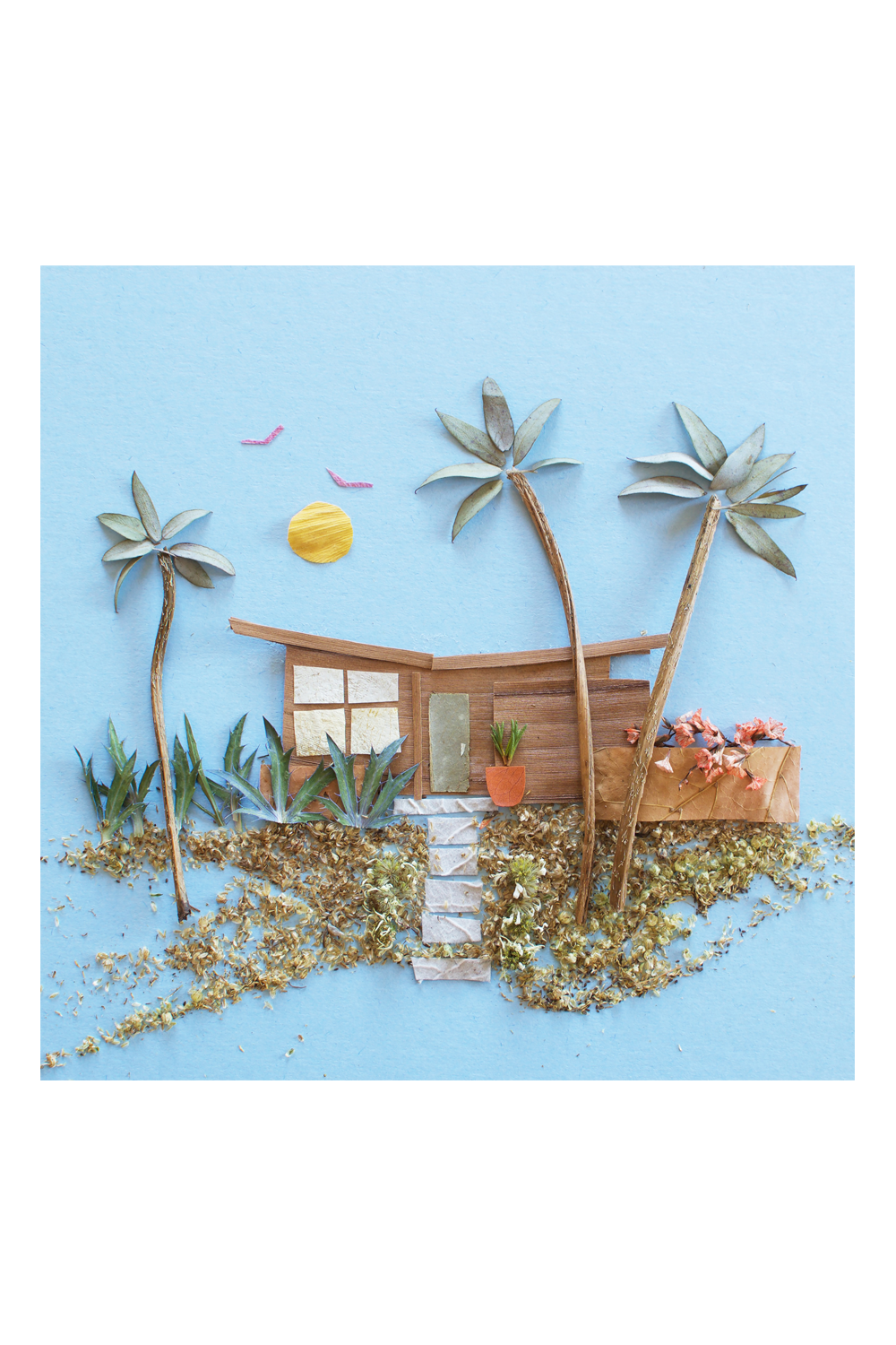 "Mid-Century Beach House" Flower Print - Sister Golden