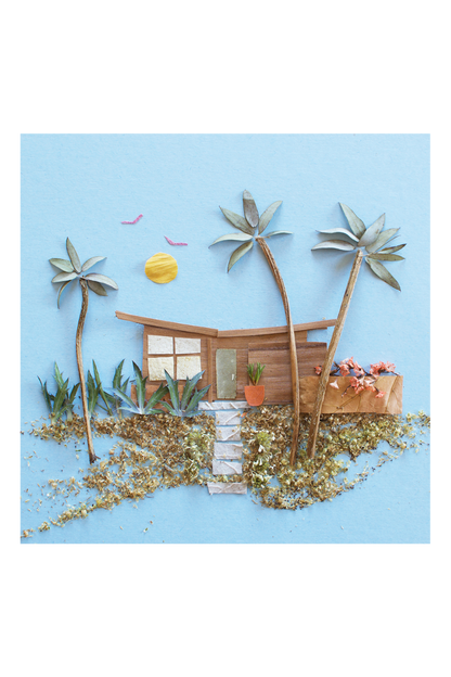 "Mid-Century Beach House" Flower Print - Sister Golden