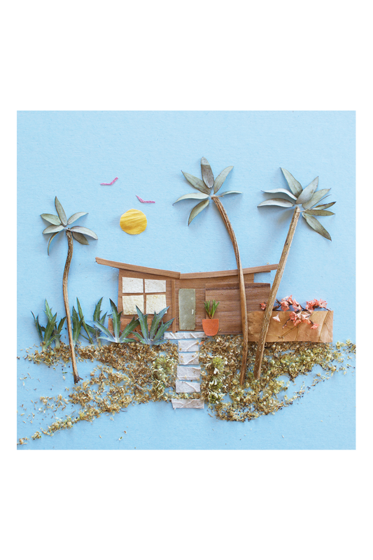 "Mid-Century Beach House" Flower Print - Sister Golden