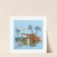 "Mid-Century Beach House" Flower Print - Sister Golden