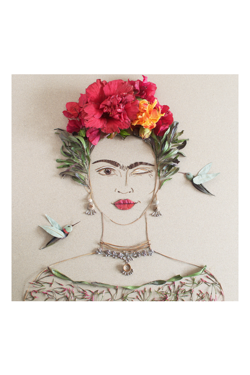 "What Would Frida Do?" Flower Print - Sister Golden