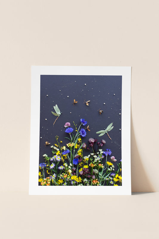 "Among the Flowers" Flower Print