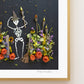 "Bones" Flower Print