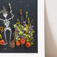 "Bones" Flower Print